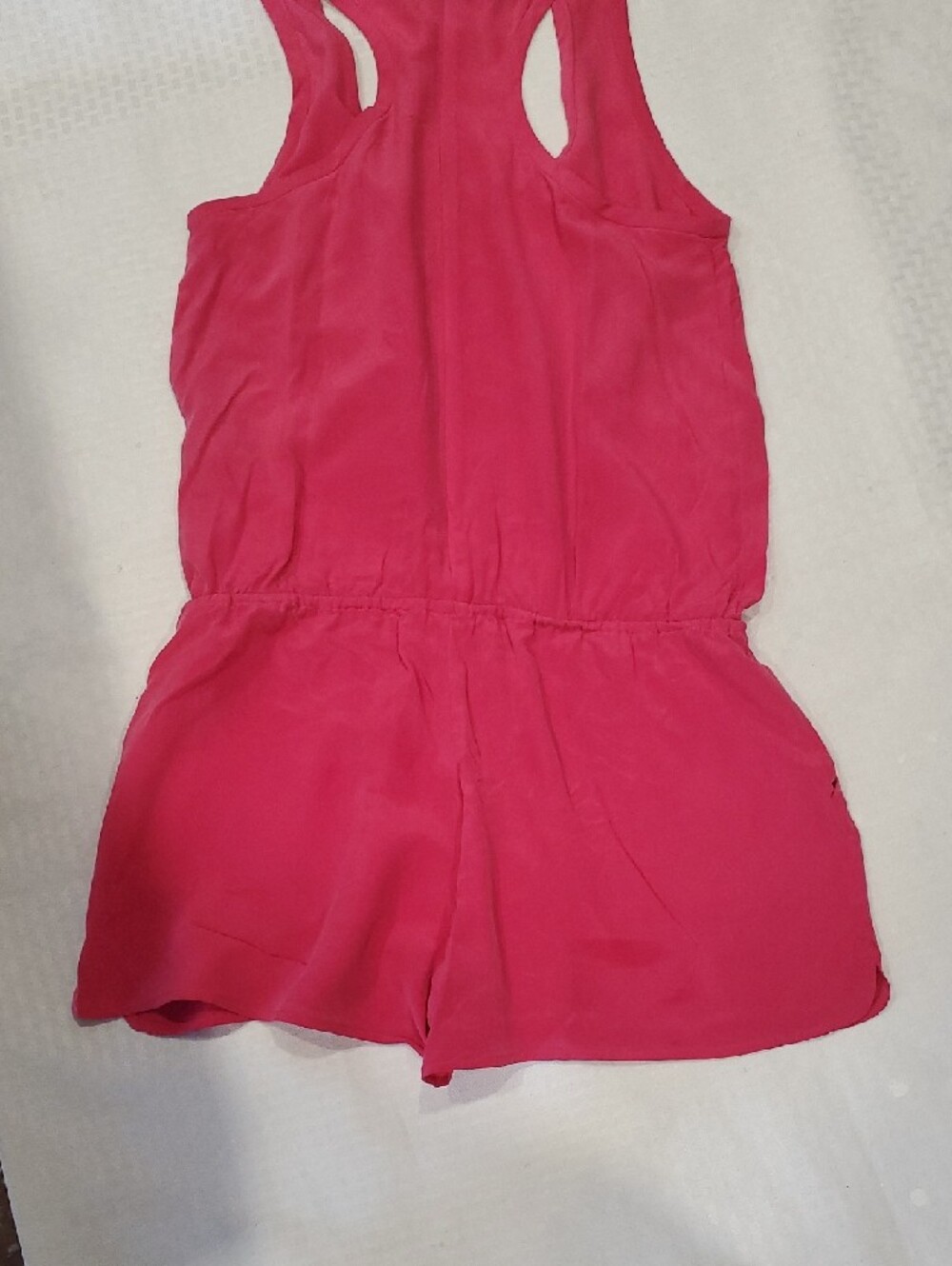 Joie 100% Silk Sleeveless Hot Pink Drawstring Romper - Picture 10 of 14